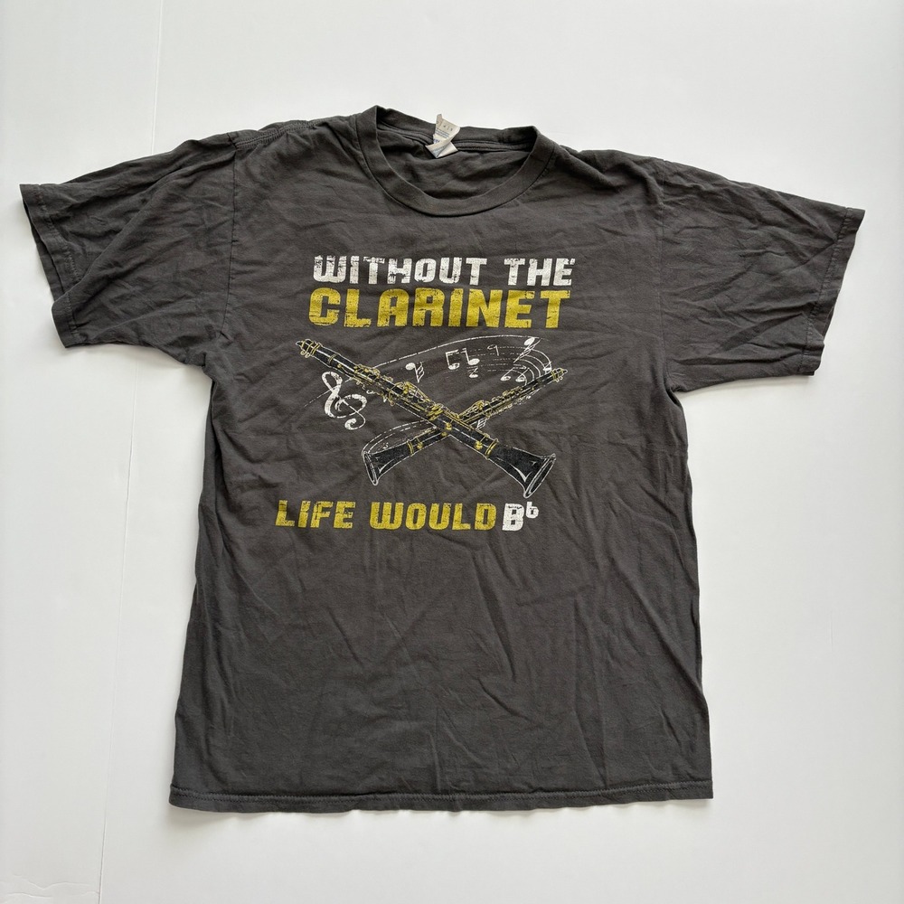 Port & Company Clarinet Life Would Bb Music Graphic T-Shirt Gray Small
